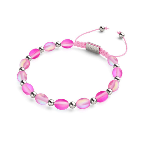 Rose électrique | Bracelet Oeuf Océan Verre Sirène